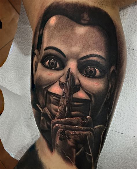 Silencio Retrato Realista De Muñeco Maldito Realistic Tattoo Black