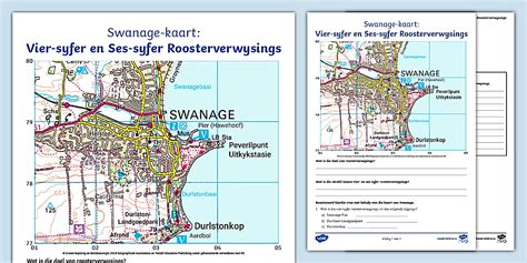 Swanage Kaart Aktiwiteitsblad Teacher Made Twinkl