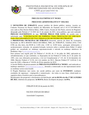 Fillable Online Prefeitura Municipal De Itirapu Spjusbrasil Fax Email