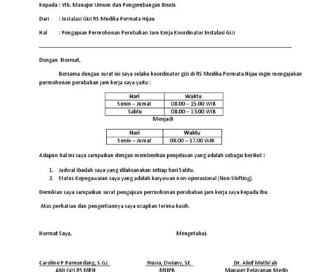 Detail Contoh Surat Perubahan Jam Kerja Koleksi Nomer 36