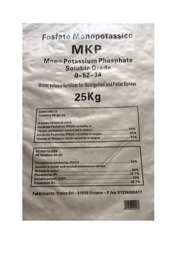 CONCIME 0 52 34 MKP KG25 FOSFATO MONOPOTASSICO IDROSOLUBILE Agraria