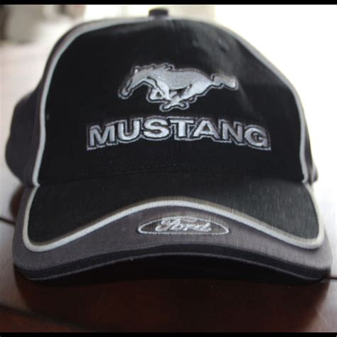 Ford Mustang Pony Black Baseball Hat Gem