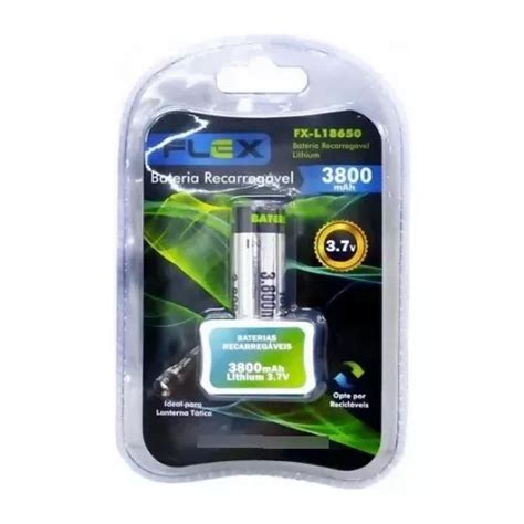 Bateria 18650 3800mah Flex 3 7v Fx l18650 Recarregável Parcelamento