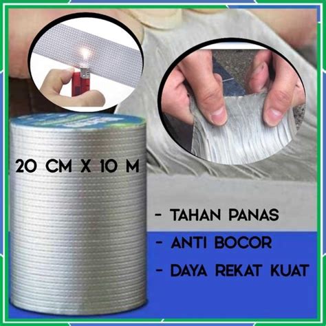 Jual Lakban Aluminum Foil 20 CM X 10 Meter Anti Bocor Waterproof Tahan