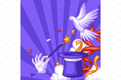 Magician background with magic items | Vector Graphics ~ Creative Market