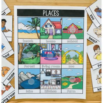 Asl Nouns Place Learning Mat File Folder Activity Levels Tpt