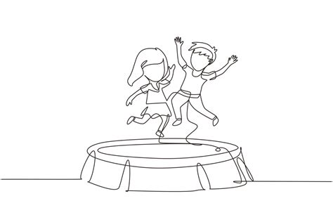 Jumping On Trampoline Coloring Pages Sketch Coloring Page