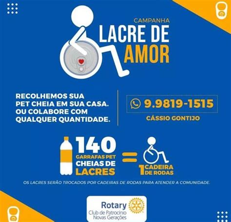 Rotary Club de Patrocínio Nova Gerações realiza campanha Lacre de Amor