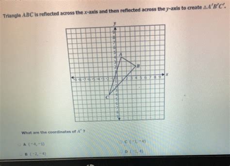 Solved Triangle Abc Is Reflected Across The X Axis And Then Reflected