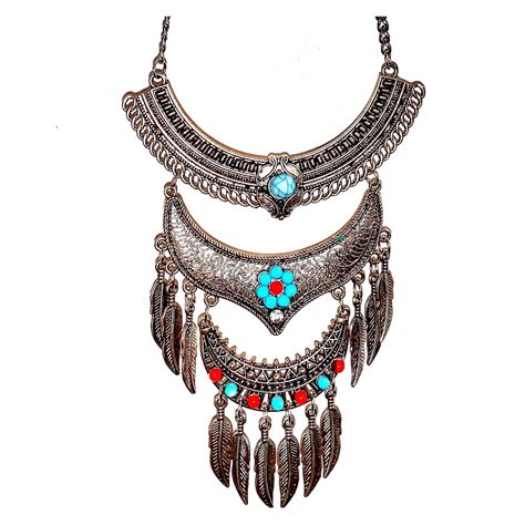 Bohemian Tribal Statement Necklace Gem