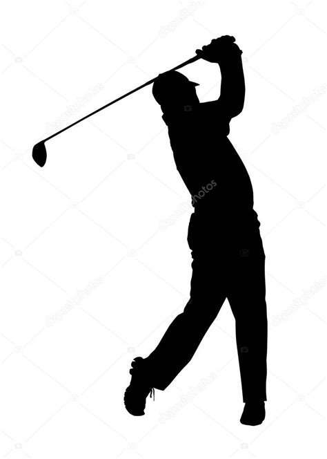 Golf Sport Silhouette Golfer Finished Tee Shot — Stock Vector © Cd123