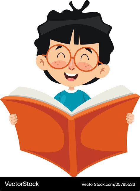 Kid reading book Royalty Free Vector Image - VectorStock