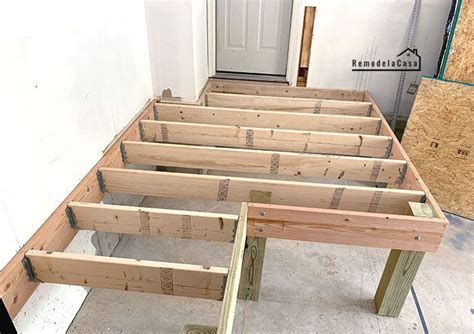 DIY Garage Platform Mudroom Ideas Diy Garage Steps Joist Hangers