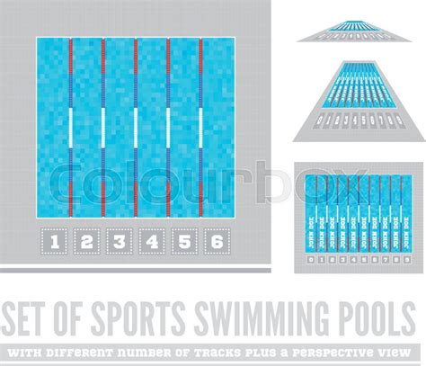 Set Of Sports Swimming Pools With Stock Vector Colourbox