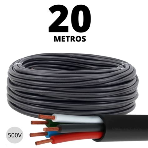 Cabo Eletrico Pp 5 Vias 5x1 5mm Flexível De 20 Metros Preto Leroy Merlin