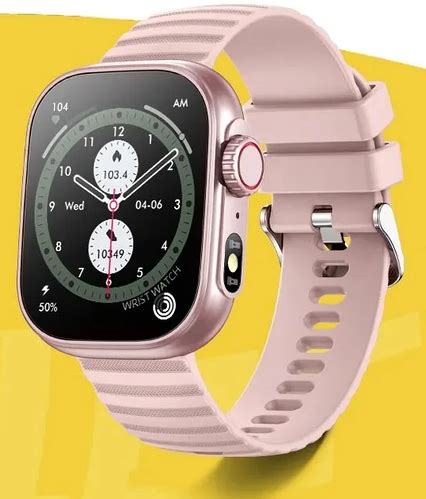Умные смарт часы розового цвета стильные, женские сенсорные smart watch ...