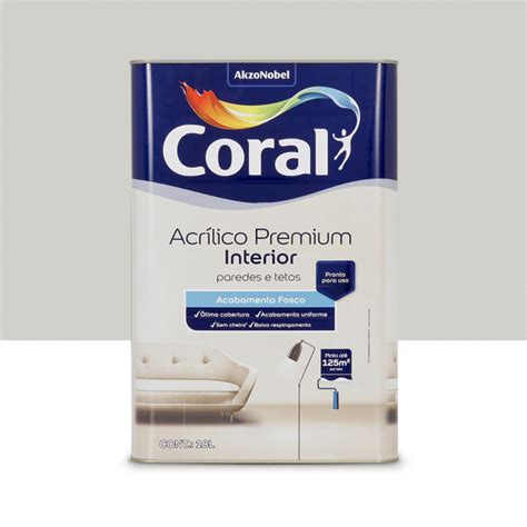 Tinta Acrílico Premium Pronta para Uso Interior Fosca Crômio 18 L Coral