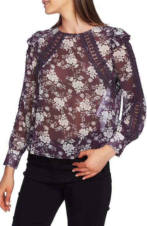 Pin By Fatma On Maison Du Style Chiffon Tops Lace Inset Blouse