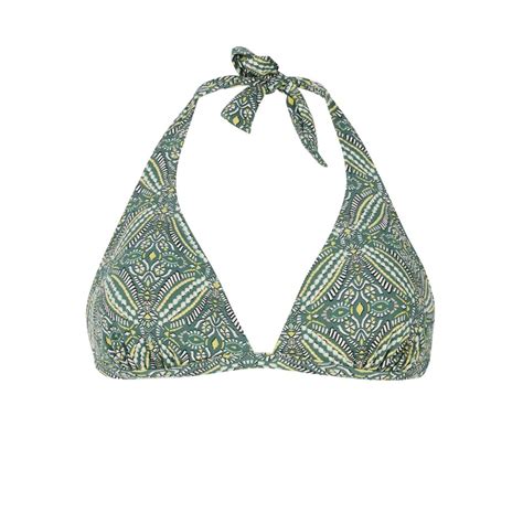 Protest MIXJaneiro Halter Bikini Top B C Cup Mt L C Veggie Green C