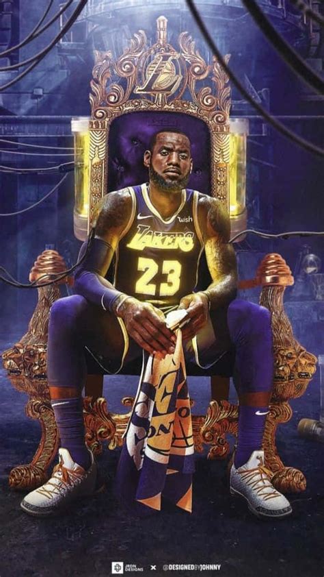 Download King Lebron James Sitting On A Throne Wallpaper