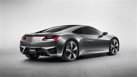 Hd Wallpaper Acura Nsx Concept Car Back View Silver Sports Coupe