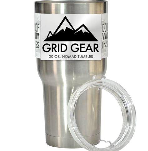 30 Ounce Tumbler Double Wall Vacuum Insulated Stainless Steel Grid