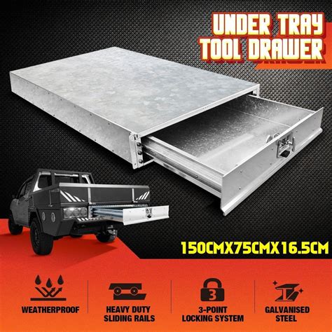 Steel Under Tray Tool Box Roller Drawer For Utes Trucks Caravans