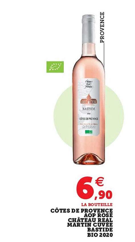 Promo Côtes De Provence Aop Rosé Château Real Martin Cuvée Bastide Bio