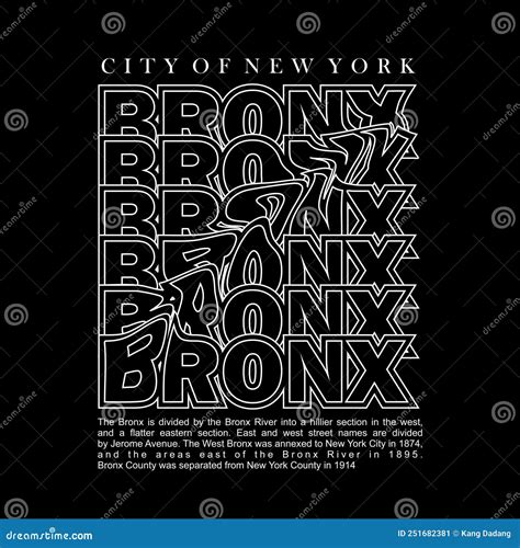 The Bronx City Abstract Typography Graphic T Shirt Vector Illustration