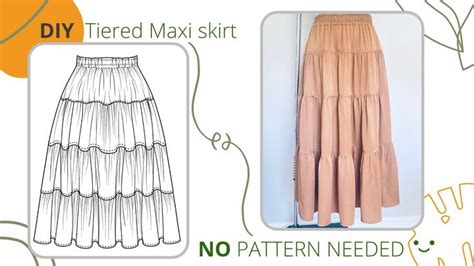 4 Tier Gathered Skirt Maxi Skirt Elastic Casing Diy Tiered Skirt