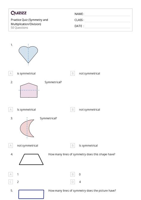 50 Lines Of Symmetry Worksheets For 2nd Year On Quizizz Free And Printable