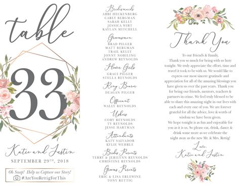 Trifold Table Number Template