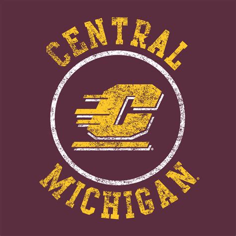 Central Michigan University Chippewas Distressed Circle Logo Short Sle