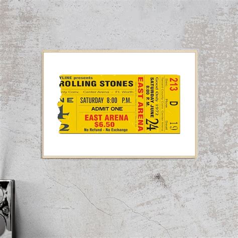 Rolling Stones Ticket Print - Etsy