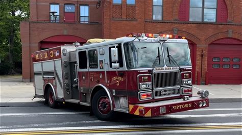 Meriden Fire Department Engine 3 Responding With Q2b Powercall And Horns Youtube