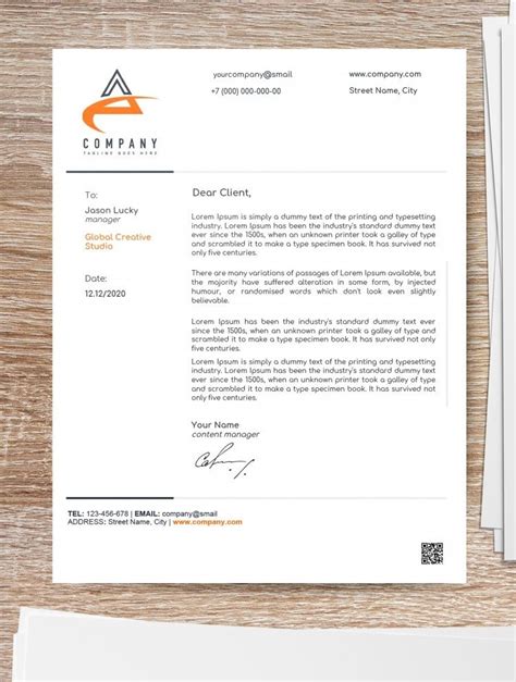 Free Minimal Company Letterhead Template In Google Docs