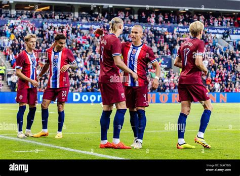 Oslo Norway 05th June 2024 Erling Haaland 9 Of Norway Scores For