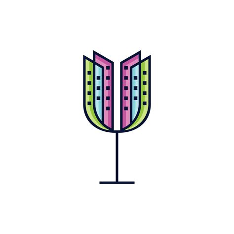 Glass Wine City logo design, City Skyline Cityscape Building with Wine