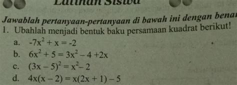 Solved Lannansiswa Jawablah Pertanyaan Pertanyaan Di Bawah Ini Dengan