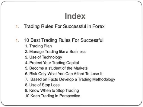 10 Best Trading Rules For Successful Trading