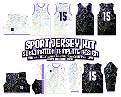 Abstract Colorful Outline Basketball Jersey Design Sportswear Template ...