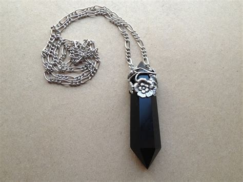 Floral Topped Black Obsidian Necklace – Evil Pawn Jewelry