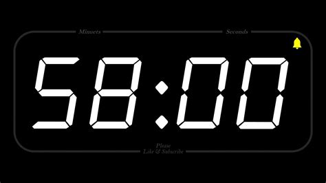 58 Minute Timer And Alarm 1080p Countdown Youtube