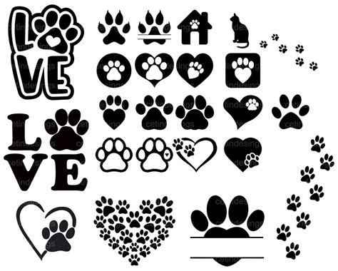 Paw Svg Dog Paw Prints Svg Cat Paw Prints Svg Pet Paw Svg Animal