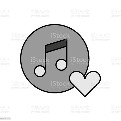 Musical Note Icon And Favorite Like Symbol Stock Illustration