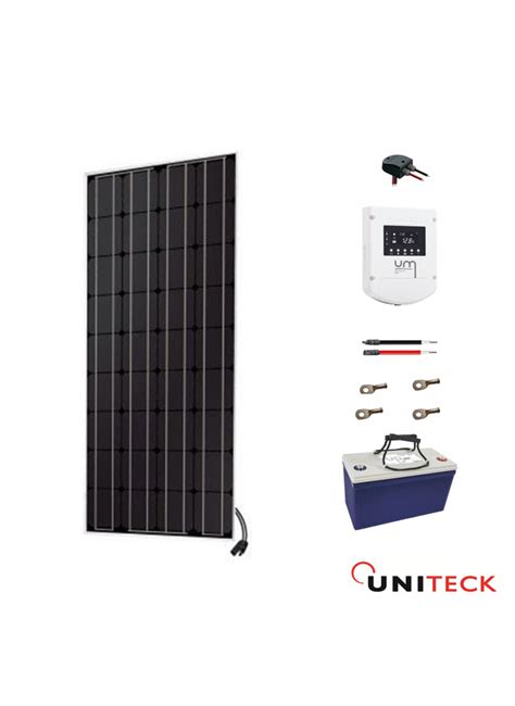 Kit Solaire Avec Batterie Solaire UNIBAT 80Ah 12V 100Wc UNITECK Pour