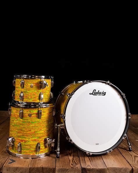 Ludwig Classic Maple Pro Beat 3 Piece Drum Set Citrus Mod