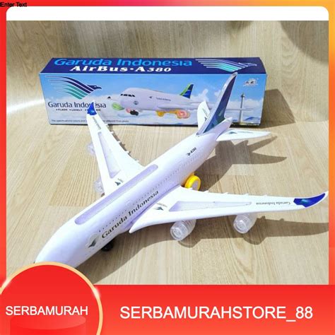 Jual MAINAN PESAWAT GARUDA DAN LION AIR AIRBUS A380 ADA LAMPU MUSIK