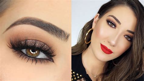 Brown Eye Makeup With Red Lips Saubhaya Makeup