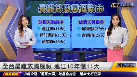 全台灣最難放颱風假 連江10年僅11天｜20230727 Et午間新聞 Youtube